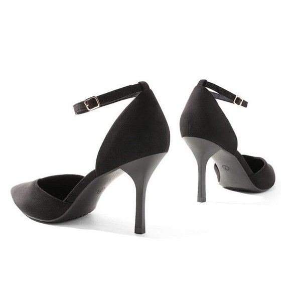 NWOB DREAM PAIRS Strappy Closed Toe Stiletto Ankle Strap Pointed T 7.5M - Picture 2 of 5